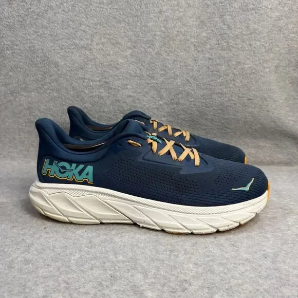 Hoka Arahi 7 Men's Running Shoes Navy Teal Orange Lace Up Athletic Sneakers 12D - Picture 4 of 10